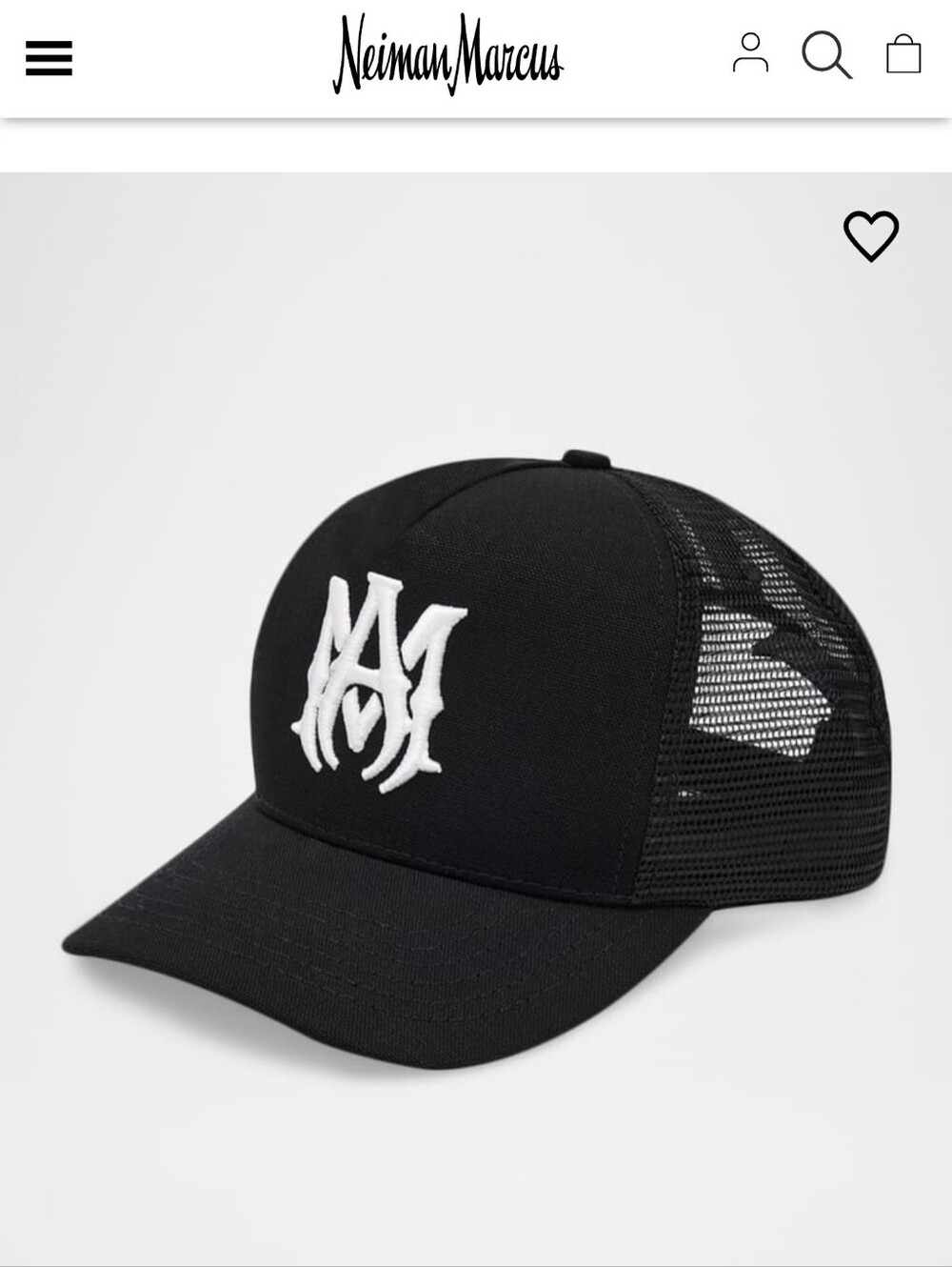 AMIRI Black Trucker Hat with White Monogram - Picture 7 of 8